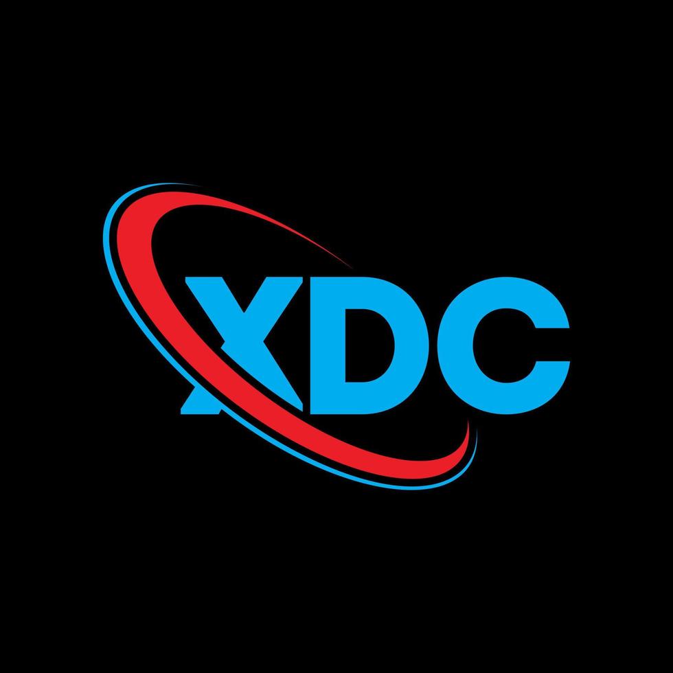 XDC logo. XDC letter. XDC letter logo design. Initials XDC logo linked with circle and uppercase monogram logo. XDC typography for technology, business and real estate brand. vector