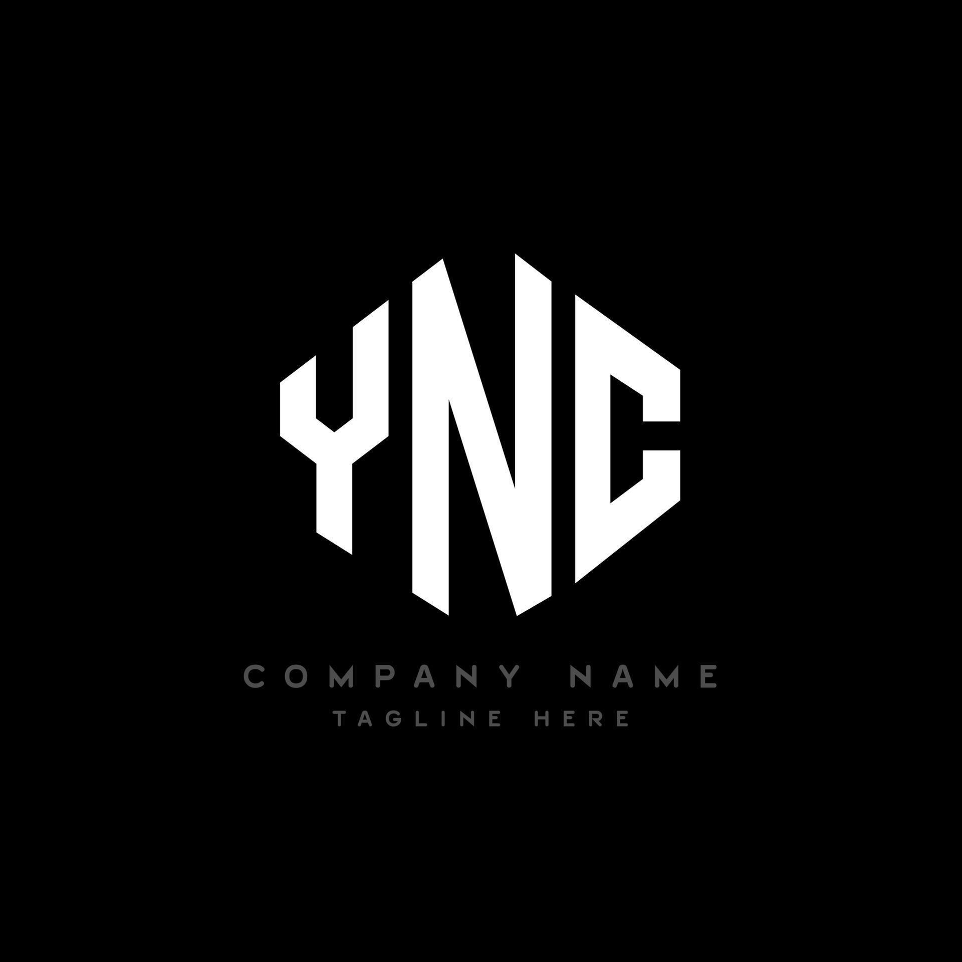 diseño de logotipo de letra ync con forma de polígono. ync polígono y