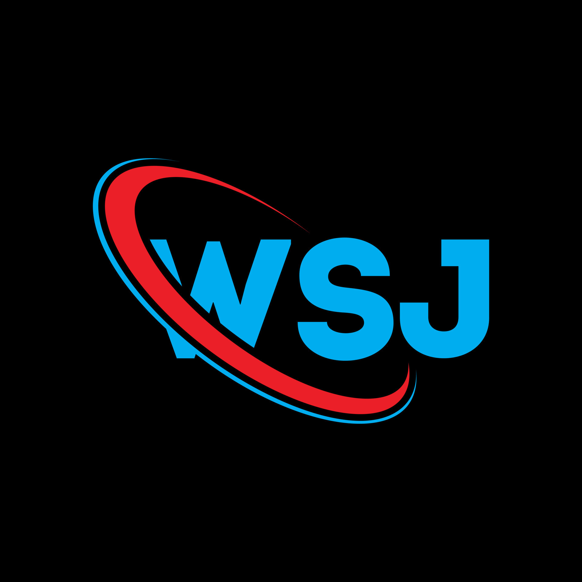 WSJ logo. WSJ letter. WSJ letter logo design. Initials WSJ logo linked