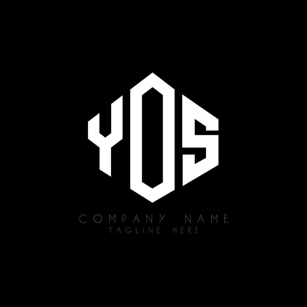 YOS letter logo design with polygon shape. YOS polygon and cube shape ...