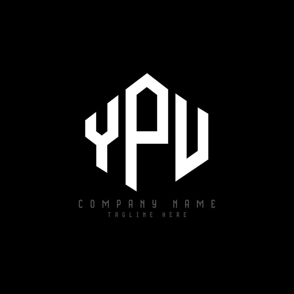 YPU letter logo design with polygon shape. YPU polygon and cube shape logo design. YPU hexagon vector logo template white and black colors. YPU monogram, business and real estate logo.