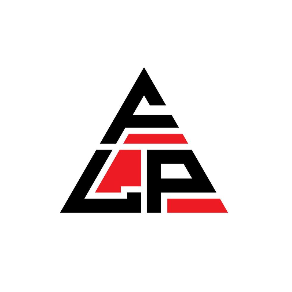 diseño de logotipo de letra de triángulo flp con forma de triángulo. monograma de diseño de logotipo de triángulo flp. plantilla de logotipo de vector de triángulo flp con color rojo. logo triangular flp logo simple, elegante y lujoso.