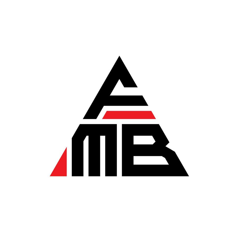 FMB triangle letter logo design with triangle shape. FMB triangle logo design monogram. FMB triangle vector logo template with red color. FMB triangular logo Simple, Elegant, and Luxurious Logo.