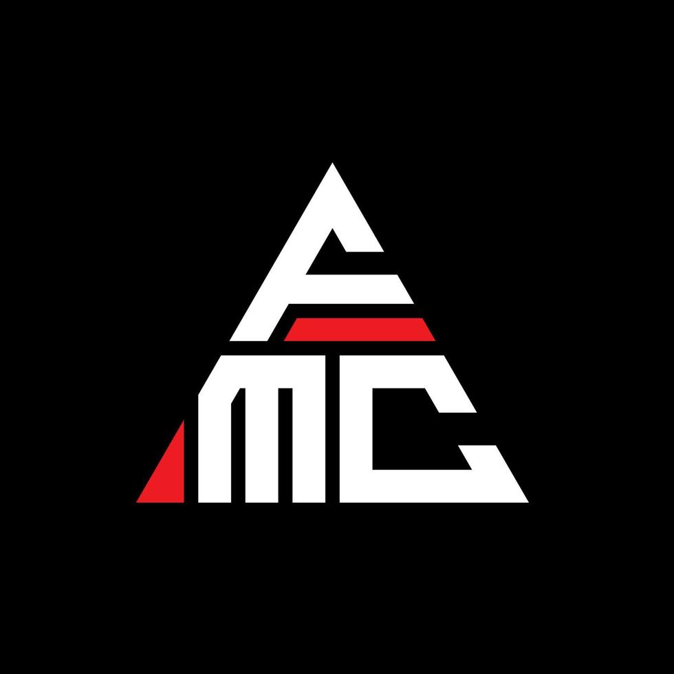 FMC triangle letter logo design with triangle shape. FMC triangle logo design monogram. FMC triangle vector logo template with red color. FMC triangular logo Simple, Elegant, and Luxurious Logo.