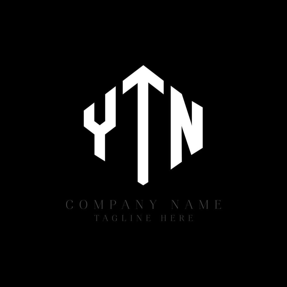 YTN letter logo design with polygon shape. YTN polygon and cube shape logo design. YTN hexagon vector logo template white and black colors. YTN monogram, business and real estate logo.