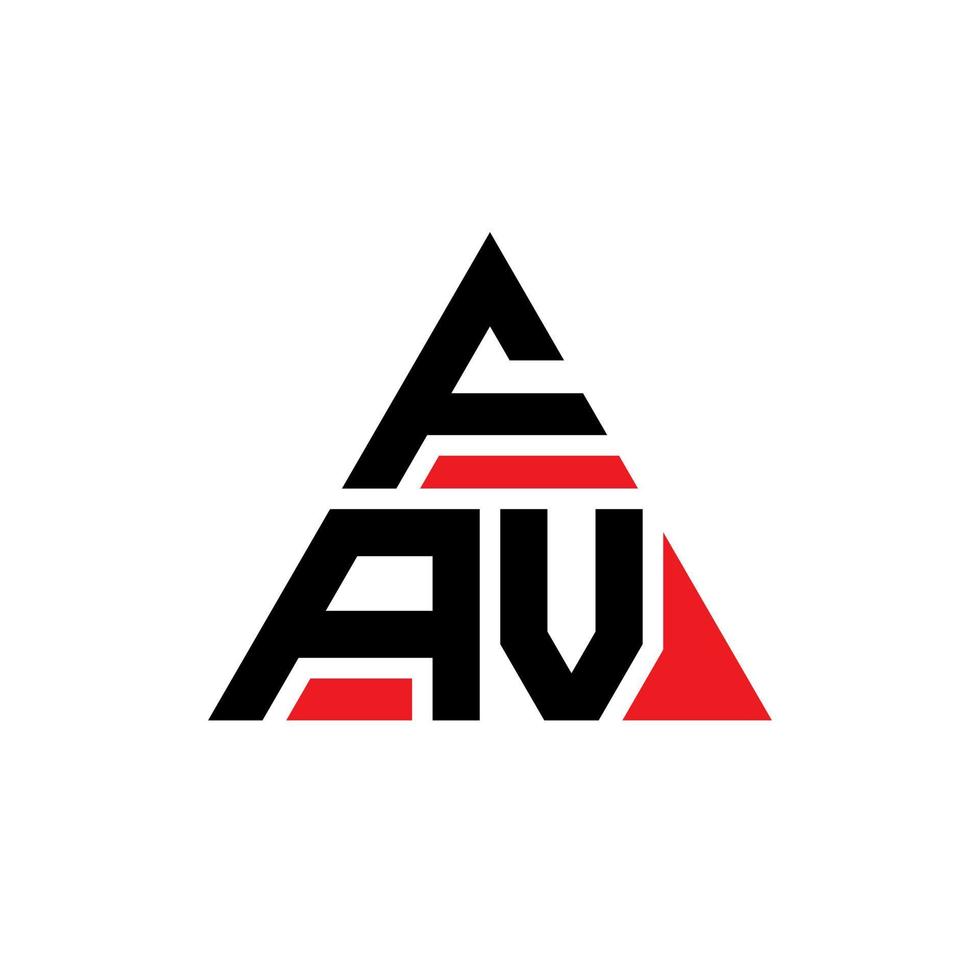 FAV triangle letter logo design with triangle shape. FAV triangle logo design monogram. FAV triangle vector logo template with red color. FAV triangular logo Simple, Elegant, and Luxurious Logo.