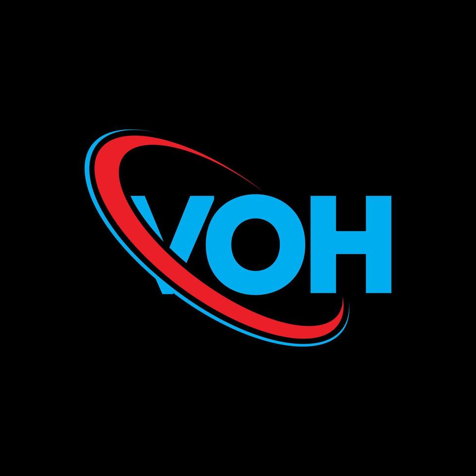 logotipo de vo. vo carta. diseño del logotipo de la letra voh. logotipo de iniciales voh vinculado con círculo y logotipo de monograma en mayúsculas. tipografía voh para tecnología, negocios y marca inmobiliaria. vector