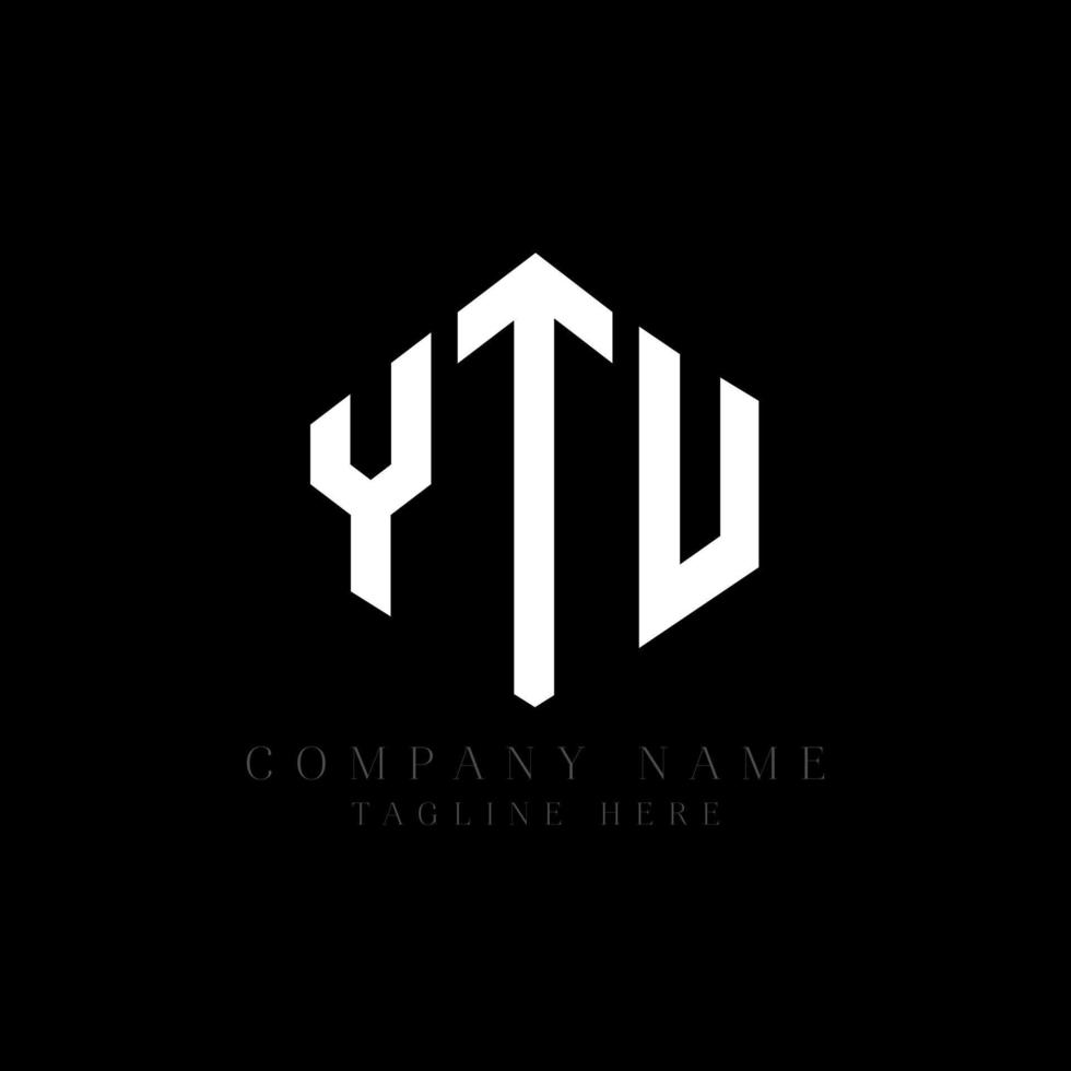 YTU letter logo design with polygon shape. YTU polygon and cube shape logo design. YTU hexagon vector logo template white and black colors. YTU monogram, business and real estate logo.