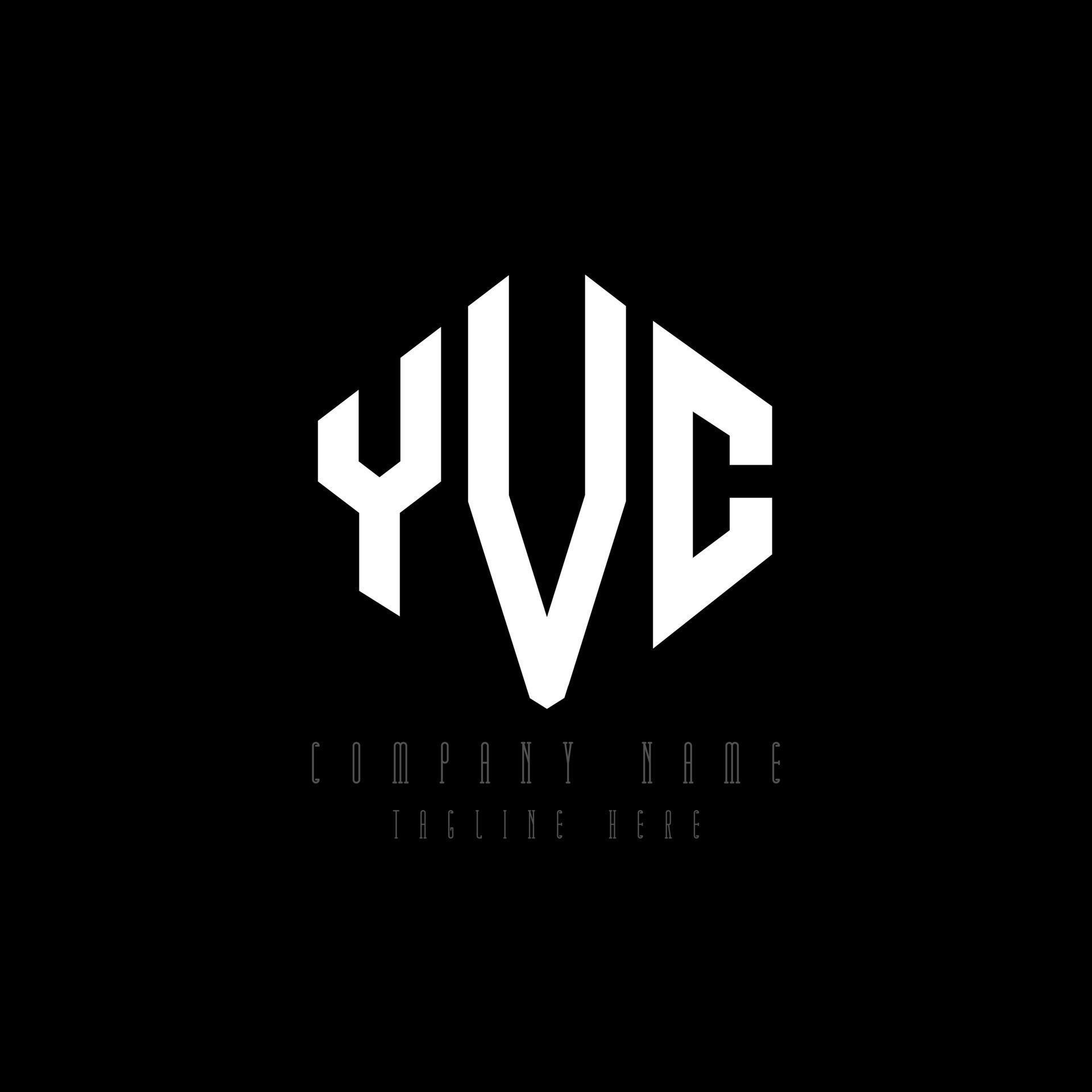 YVC letter logo design with polygon shape. YVC polygon and cube shape