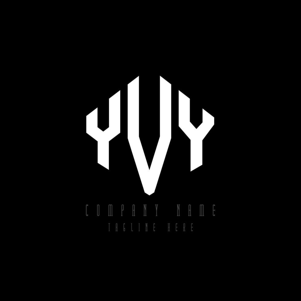 YVY letter logo design with polygon shape. YVY polygon and cube shape logo design. YVY hexagon vector logo template white and black colors. YVY monogram, business and real estate logo.