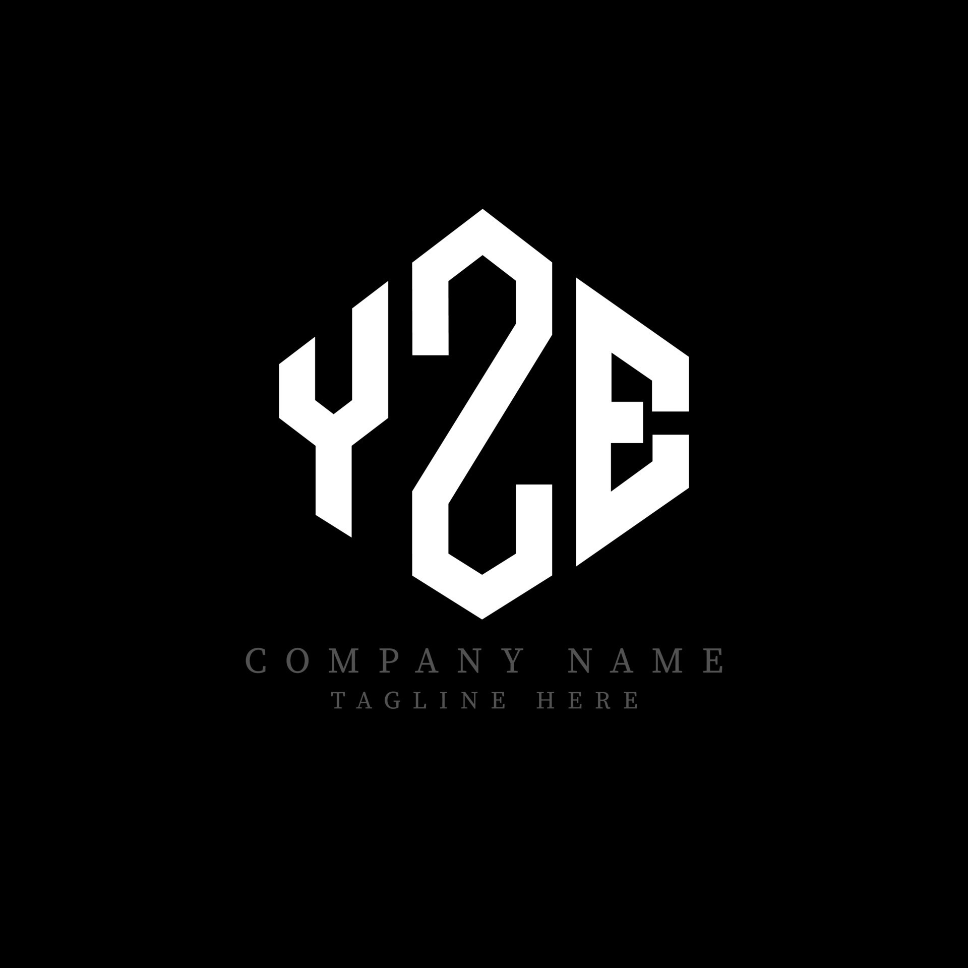 YZE letter logo design with polygon shape. YZE polygon and cube shape ...
