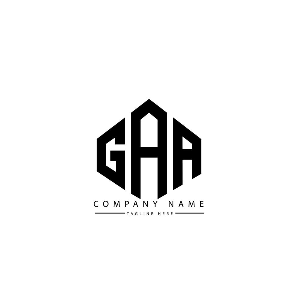 diseño de logotipo de letra gaa con forma de polígono. diseño de logotipo en forma de cubo y polígono gaa. plantilla de logotipo vectorial hexagonal gaa colores blanco y negro. monograma gaa, logotipo empresarial y inmobiliario. vector