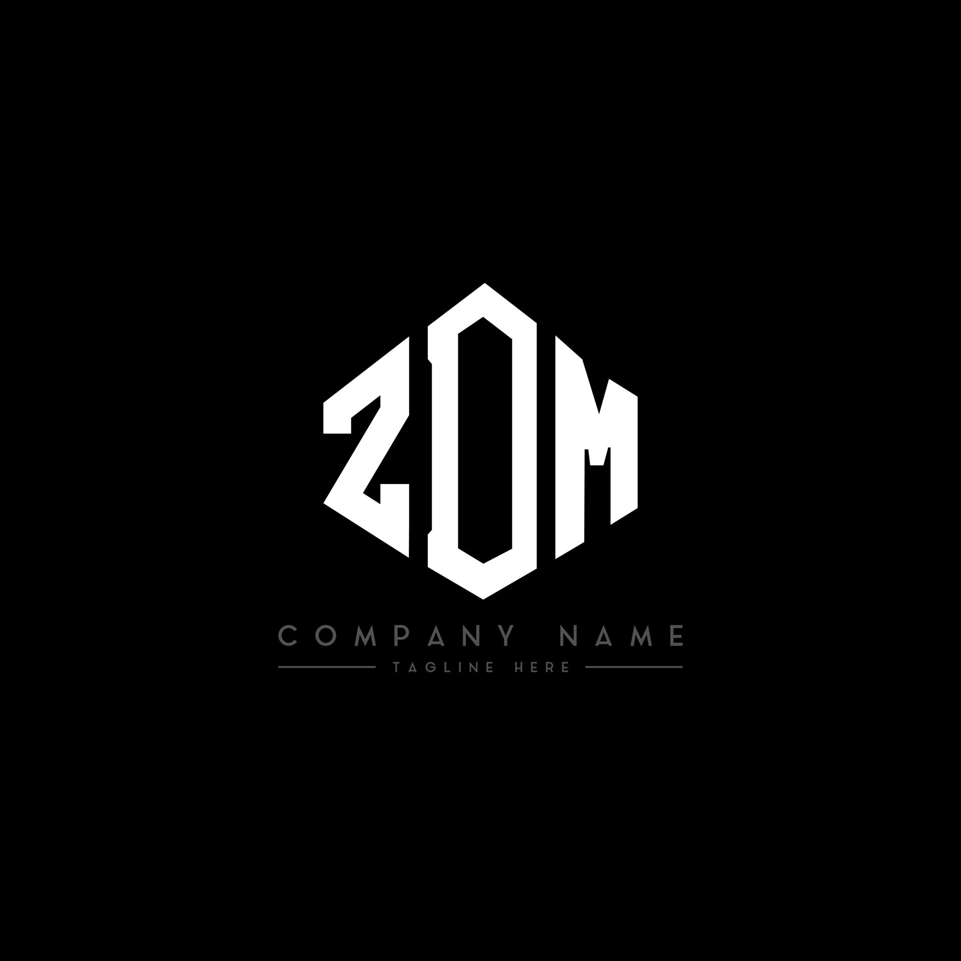 ZDM letter logo design with polygon shape. ZDM polygon and cube shape logo design. ZDM hexagon