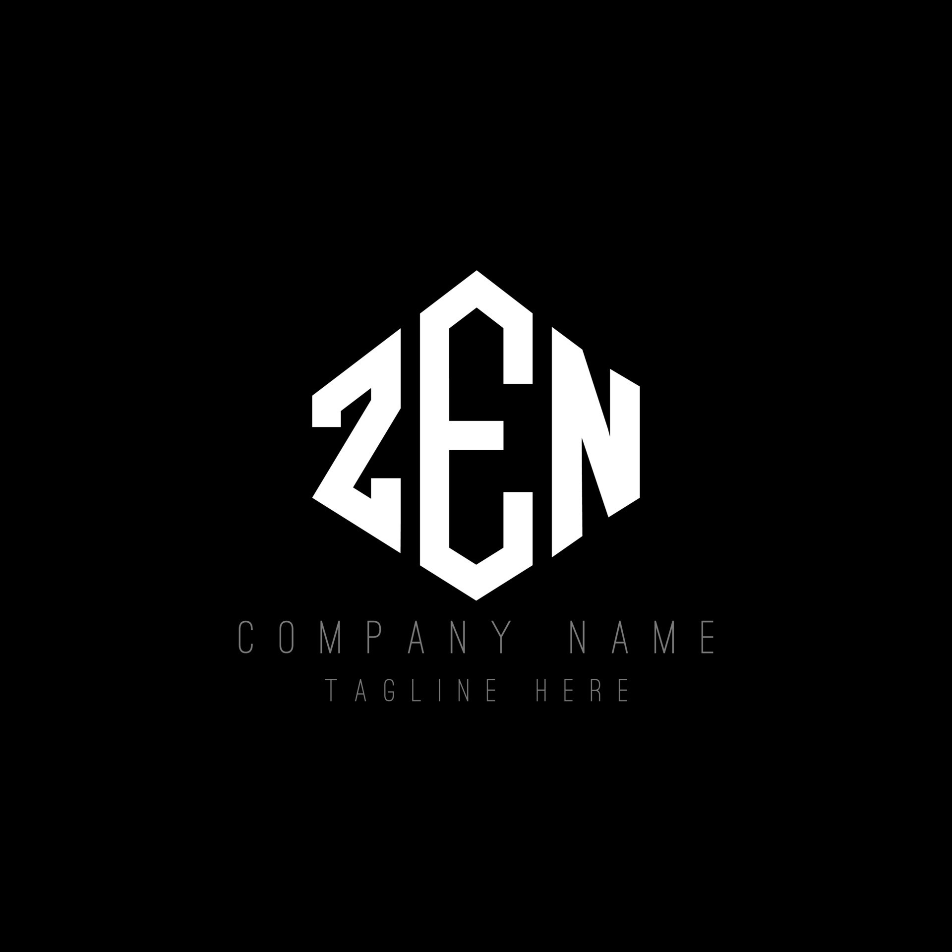 ZEN letter logo design with polygon shape. ZEN polygon and cube shape