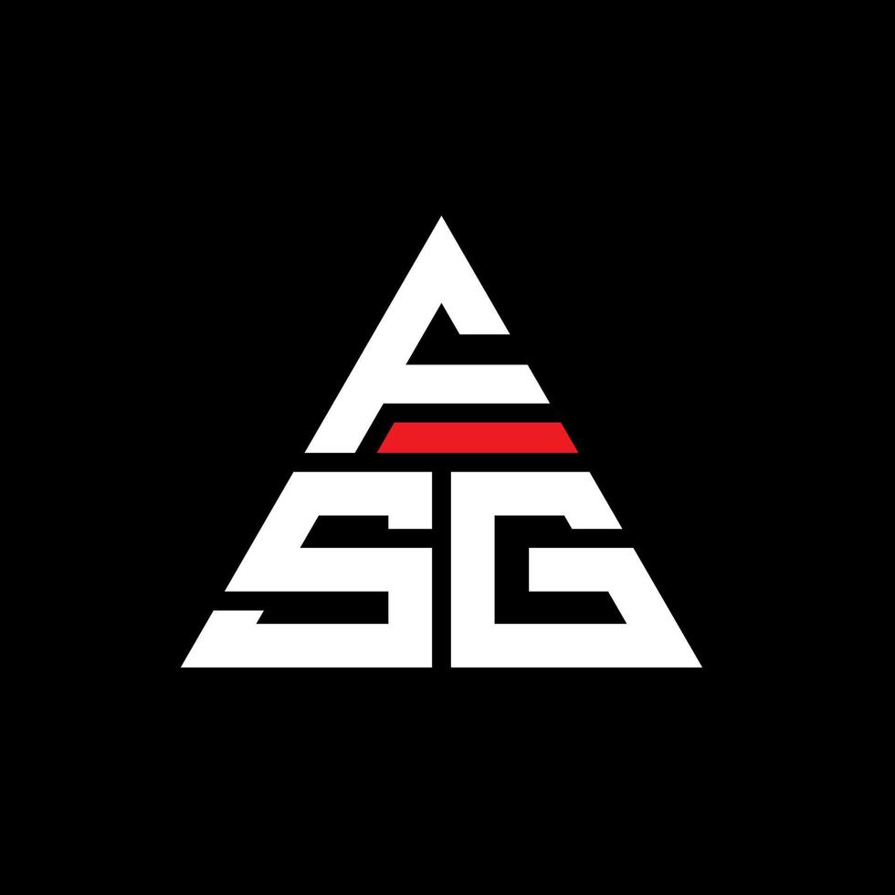 FSG triangle letter logo design with triangle shape. FSG triangle logo design monogram. FSG triangle vector logo template with red color. FSG triangular logo Simple, Elegant, and Luxurious Logo.
