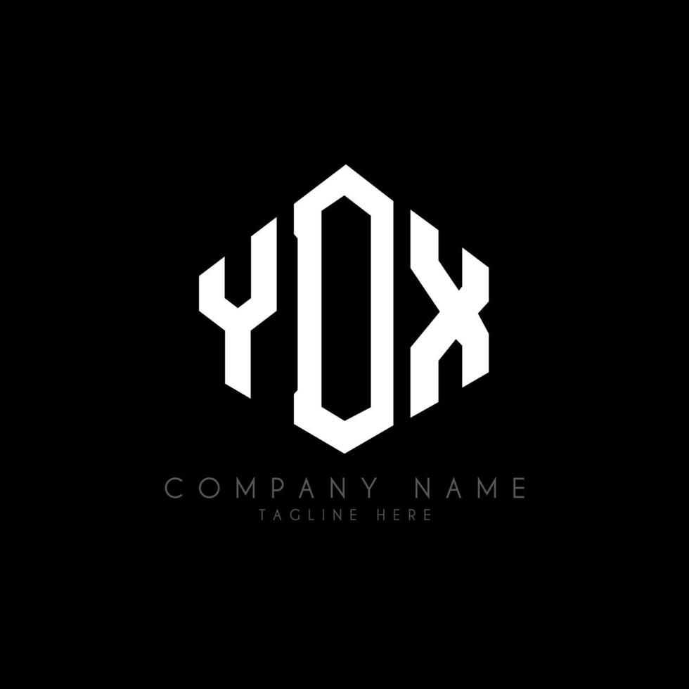 YDX letter logo design with polygon shape. YDX polygon and cube shape logo design. YDX hexagon vector logo template white and black colors. YDX monogram, business and real estate logo.