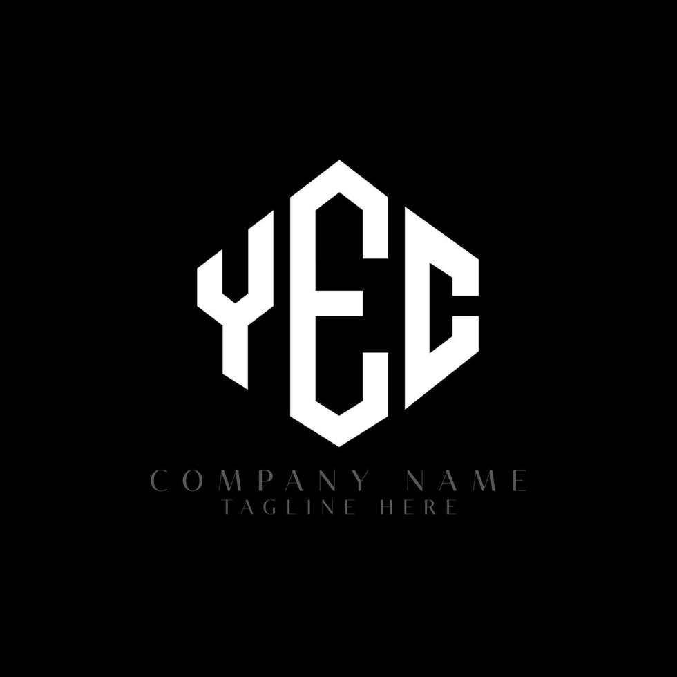 YEC letter logo design with polygon shape. YEC polygon and cube shape logo design. YEC hexagon vector logo template white and black colors. YEC monogram, business and real estate logo.