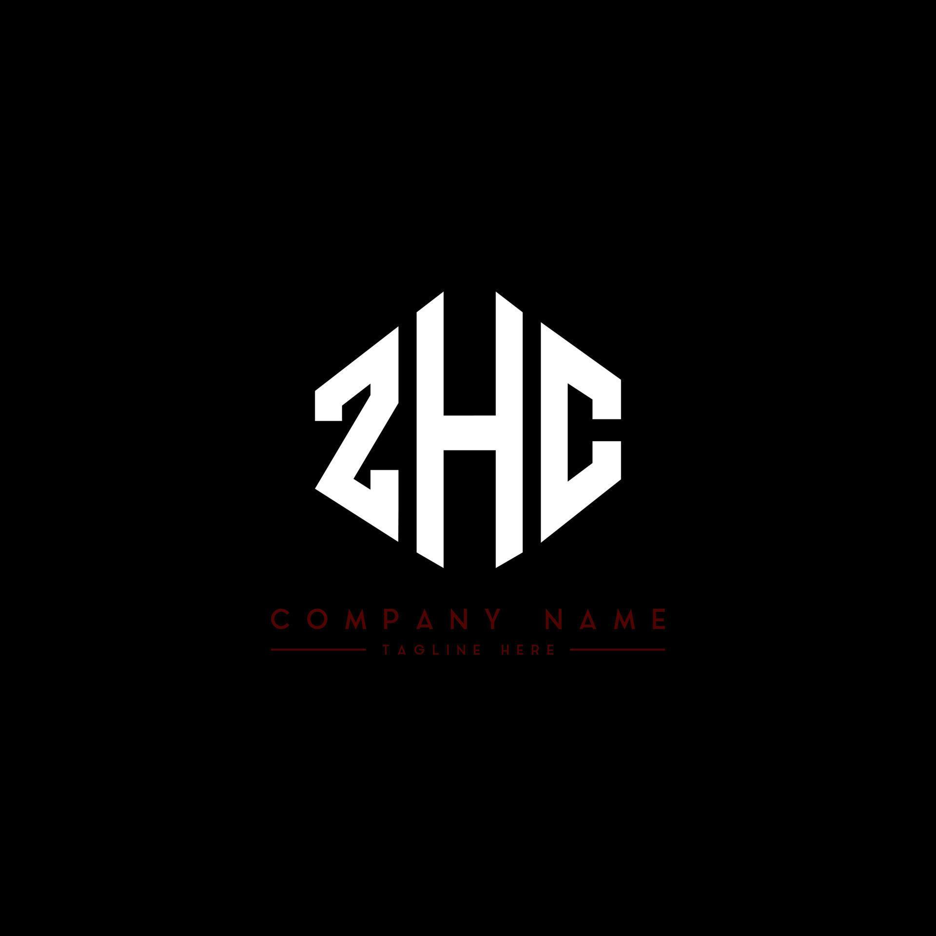 ZHC letter logo design with polygon shape. ZHC polygon and cube shape ...