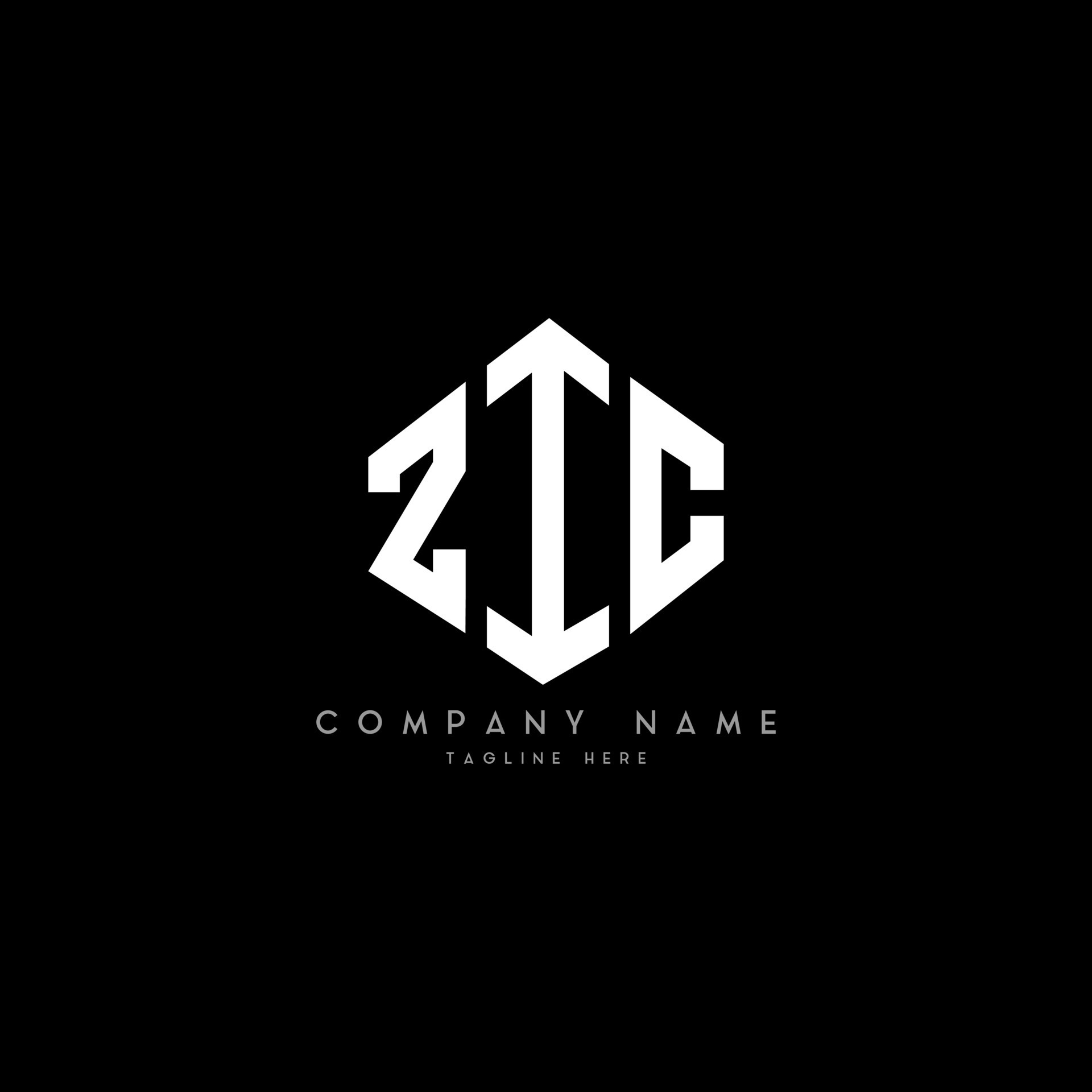 ZIC letter logo design with polygon shape. ZIC polygon and cube shape