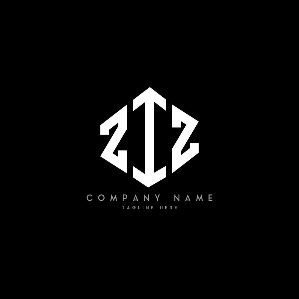 ZIZ letter logo design with polygon shape. ZIZ polygon and cube shape logo design. ZIZ hexagon vector logo template white and black colors. ZIZ monogram, business and real estate logo.