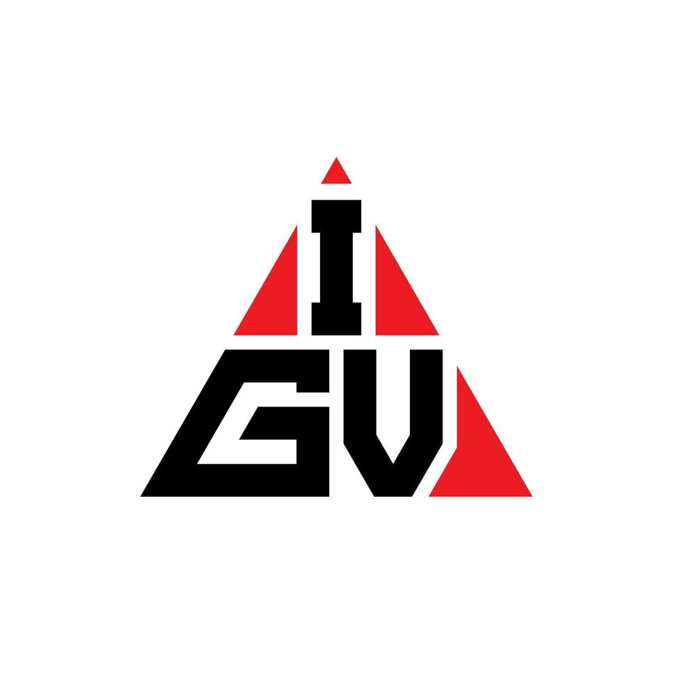 IGV triangle letter logo design with triangle shape. IGV triangle logo design monogram. IGV triangle vector logo template with red color. IGV triangular logo Simple, Elegant, and Luxurious Logo.