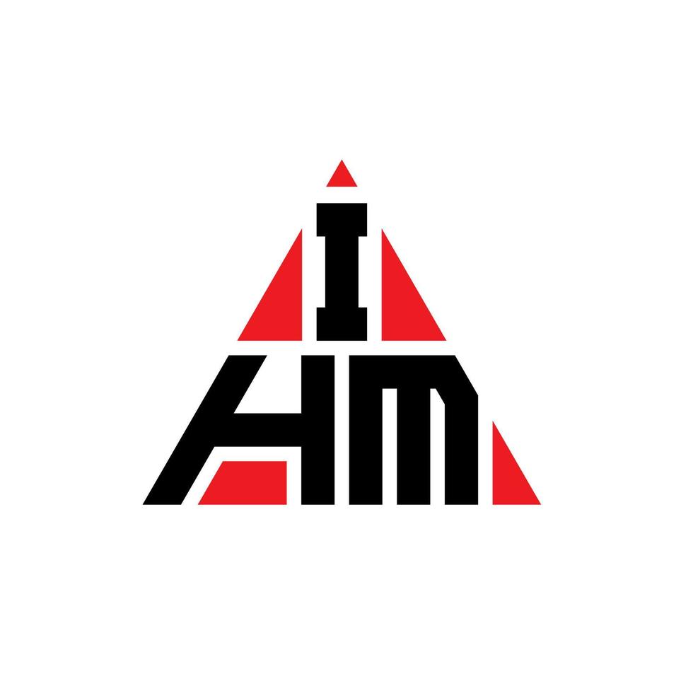 Diseño de logotipo de letra triangular ihm con forma de triángulo. monograma de diseño del logotipo del triángulo ihm. plantilla de logotipo de vector de triángulo ihm con color rojo. logotipo triangular ihm logotipo simple, elegante y lujoso.