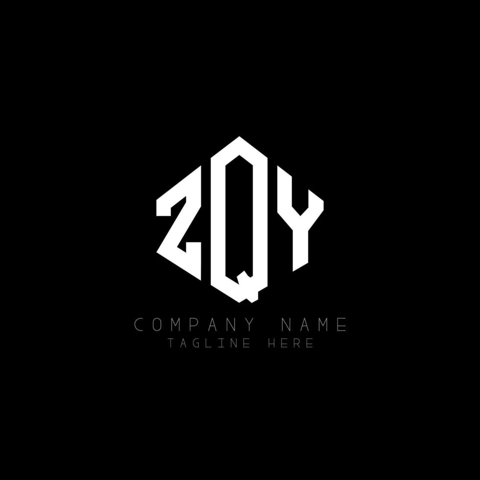 ZQY letter logo design with polygon shape. ZQY polygon and cube shape logo design. ZQY hexagon vector logo template white and black colors. ZQY monogram, business and real estate logo.
