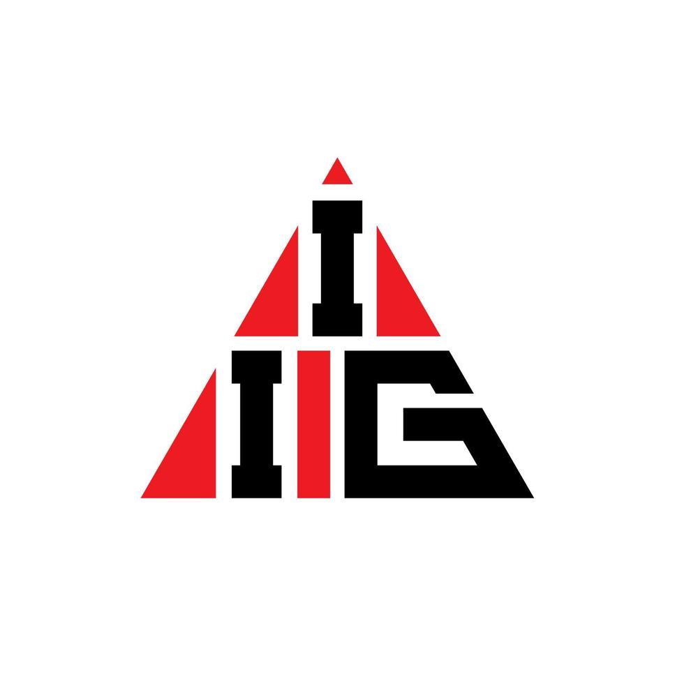 IIG triangle letter logo design with triangle shape. IIG triangle logo design monogram. IIG triangle vector logo template with red color. IIG triangular logo Simple, Elegant, and Luxurious Logo.
