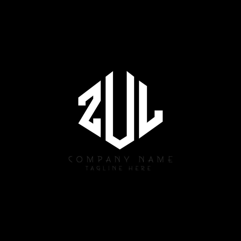 diseño de logotipo de letra zul con forma de polígono. diseño de logotipo en forma de cubo y polígono zul. plantilla de logotipo vectorial hexágono zul colores blanco y negro. monograma zul, logotipo empresarial y inmobiliario. vector