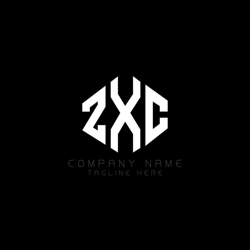 ZXC letter logo design with polygon shape. ZXC polygon and cube shape logo design. ZXC hexagon vector logo template white and black colors. ZXC monogram, business and real estate logo.