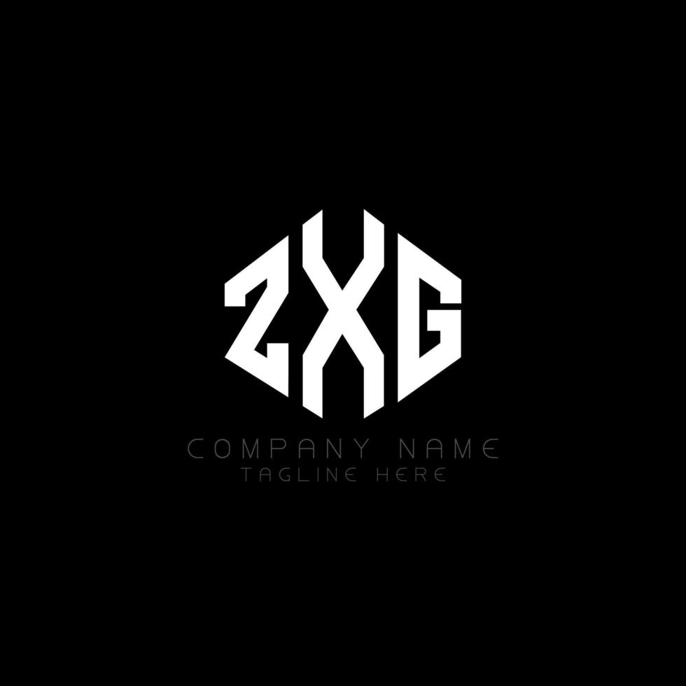 ZXG letter logo design with polygon shape. ZXG polygon and cube shape logo design. ZXG hexagon vector logo template white and black colors. ZXG monogram, business and real estate logo.