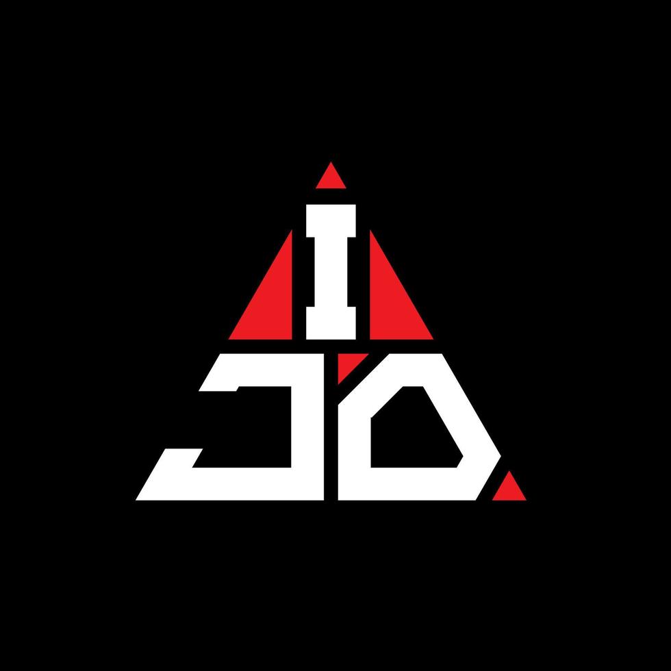Diseño de logotipo de letra triangular ijo con forma de triángulo. monograma de diseño del logotipo del triángulo ijo. plantilla de logotipo de vector de triángulo ijo con color rojo. logotipo triangular ijo logotipo simple, elegante y lujoso.