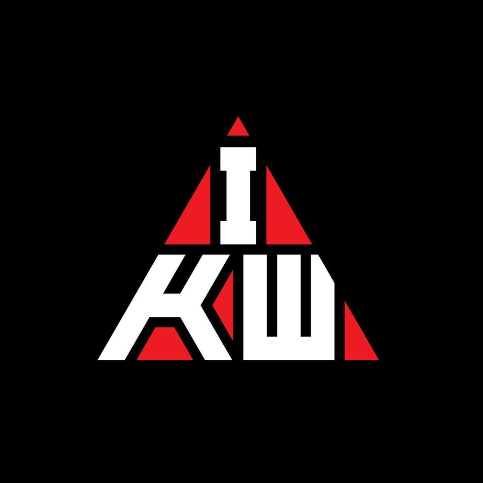 IKW triangle letter logo design with triangle shape. IKW triangle logo design monogram. IKW triangle vector logo template with red color. IKW triangular logo Simple, Elegant, and Luxurious Logo.