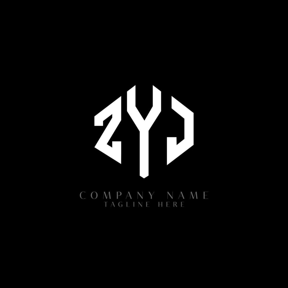 ZYJ letter logo design with polygon shape. ZYJ polygon and cube shape logo design. ZYJ hexagon vector logo template white and black colors. ZYJ monogram, business and real estate logo.