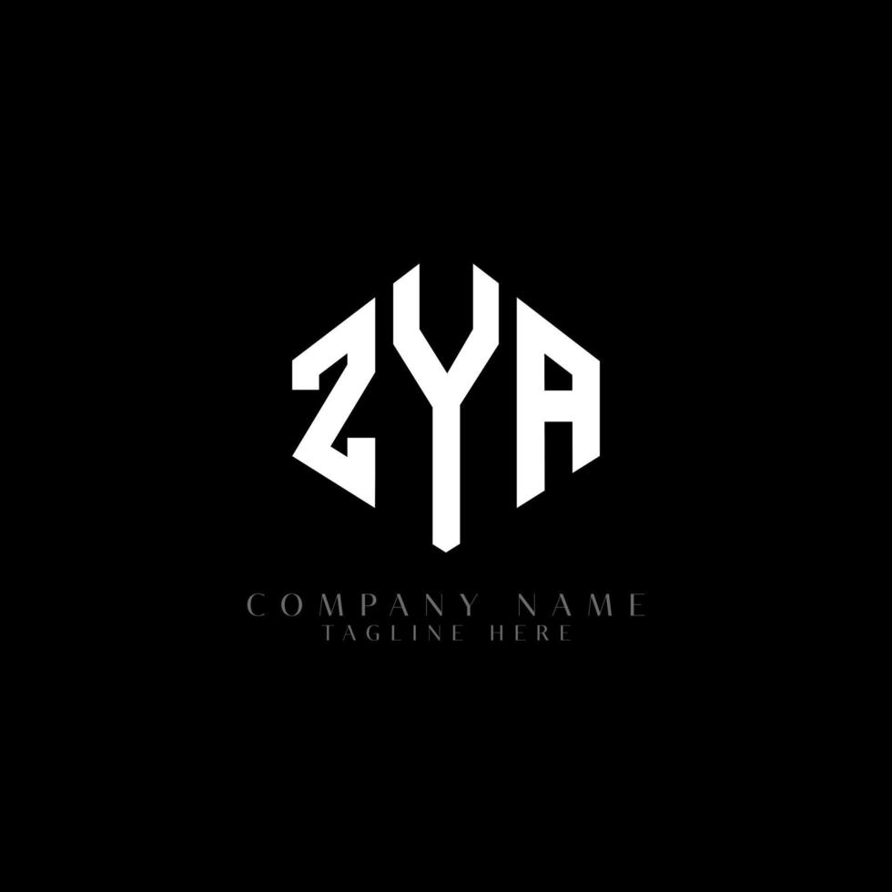 ZYA letter logo design with polygon shape. ZYA polygon and cube shape logo design. ZYA hexagon vector logo template white and black colors. ZYA monogram, business and real estate logo.
