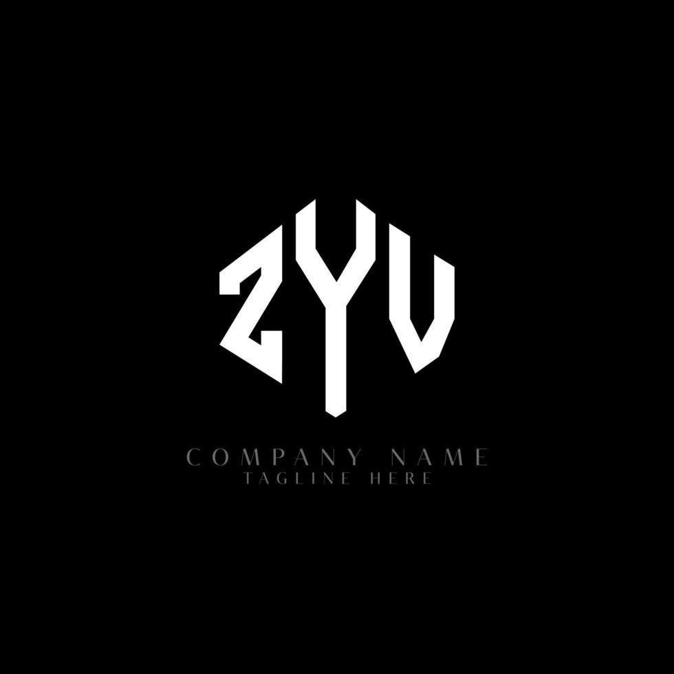 ZYV letter logo design with polygon shape. ZYV polygon and cube shape logo design. ZYV hexagon vector logo template white and black colors. ZYV monogram, business and real estate logo.