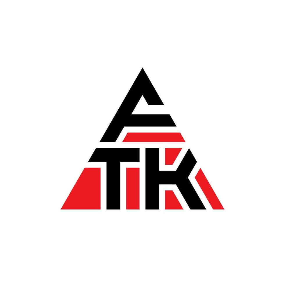 Diseño de logotipo de letra triangular ftk con forma de triángulo. Monograma de diseño de logotipo de triángulo ftk. plantilla de logotipo de vector de triángulo ftk con color rojo. logotipo triangular ftk logotipo simple, elegante y lujoso.