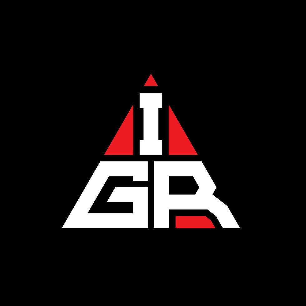 IGR triangle letter logo design with triangle shape. IGR triangle logo design monogram. IGR triangle vector logo template with red color. IGR triangular logo Simple, Elegant, and Luxurious Logo.