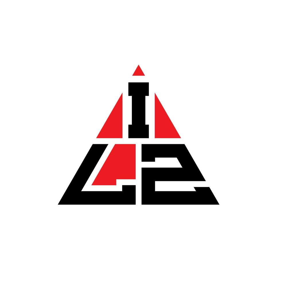 diseño de logotipo de letra triangular ilz con forma de triángulo. monograma de diseño del logotipo del triángulo ilz. plantilla de logotipo de vector de triángulo ilz con color rojo. logotipo triangular ilz logotipo simple, elegante y lujoso.
