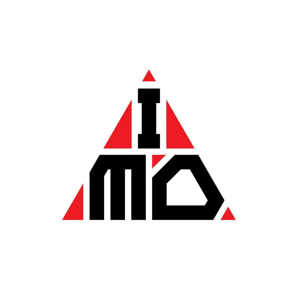 diseño de logotipo de letra triangular imo con forma de triángulo. monograma de diseño de logotipo de triángulo imo. plantilla de logotipo de vector de triángulo imo con color rojo. logotipo triangular imo logotipo simple, elegante y lujoso.