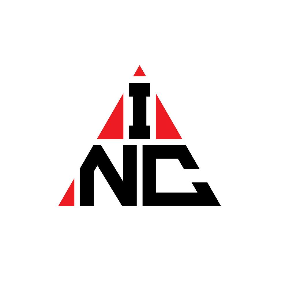 diseño de logotipo de letra de triángulo inc con forma de triángulo. monograma de diseño de logotipo de triángulo inc. plantilla de logotipo de vector de triángulo inc con color rojo. inc logotipo triangular logotipo simple, elegante y lujoso.