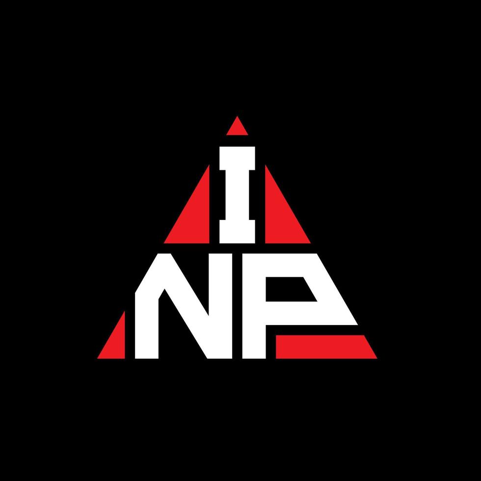 INP triangle letter logo design with triangle shape. INP triangle logo design monogram. INP triangle vector logo template with red color. INP triangular logo Simple, Elegant, and Luxurious Logo.