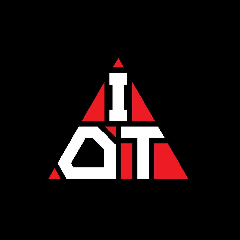 diseño de logotipo de letra triangular iot con forma de triángulo. monograma de diseño de logotipo de triángulo iot. plantilla de logotipo de vector de triángulo iot con color rojo. logotipo triangular de iot logotipo simple, elegante y lujoso.