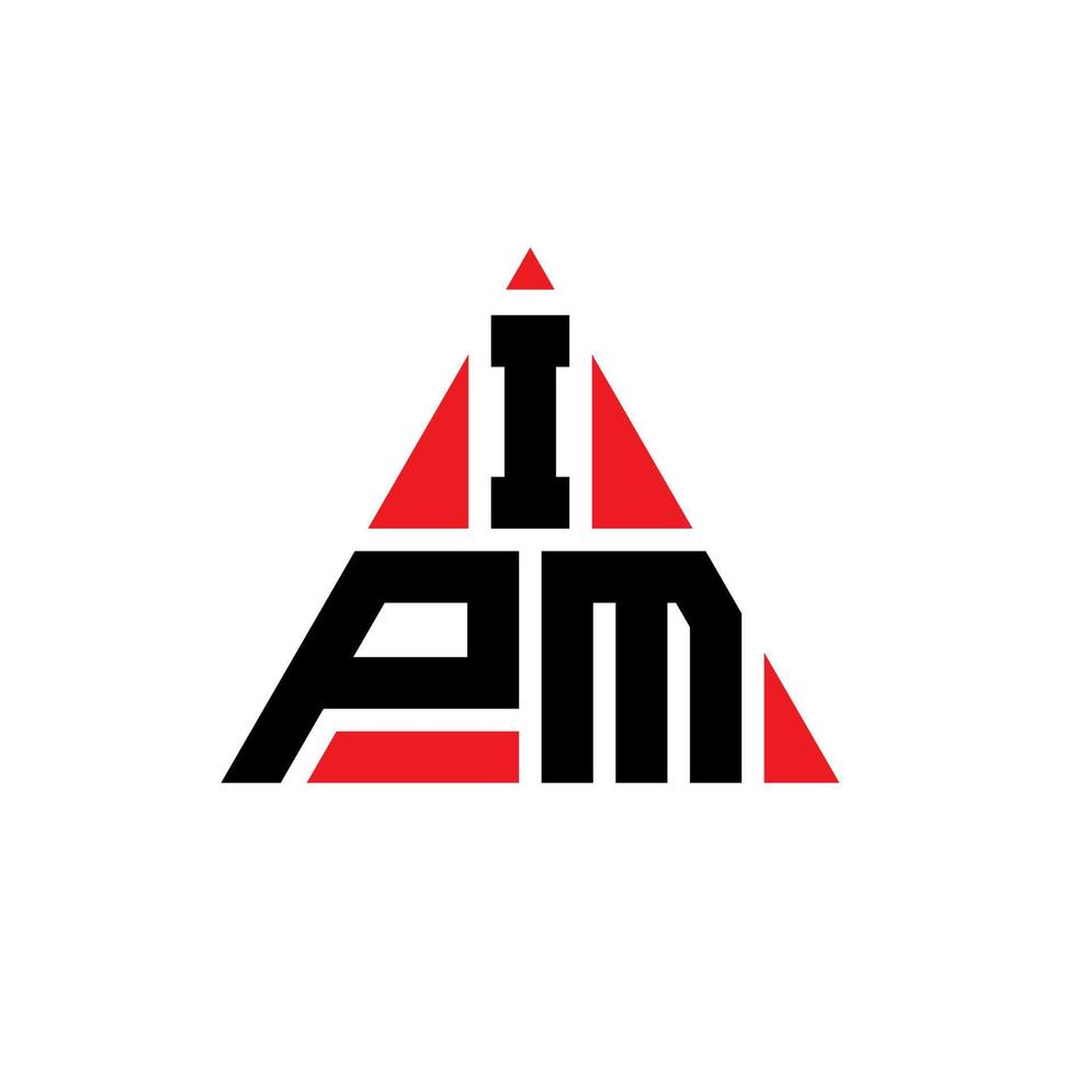 diseño de logotipo de letra triangular ipm con forma de triángulo. monograma de diseño de logotipo de triángulo de ipm. plantilla de logotipo de vector de triángulo ipm con color rojo. logotipo triangular de ipm logotipo simple, elegante y lujoso.