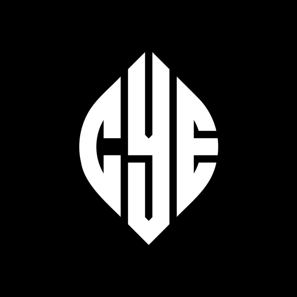 CYE circle letter logo design with circle and ellipse shape. CYE ellipse letters with typographic style. The three initials form a circle logo. CYE Circle Emblem Abstract Monogram Letter Mark Vector. vector