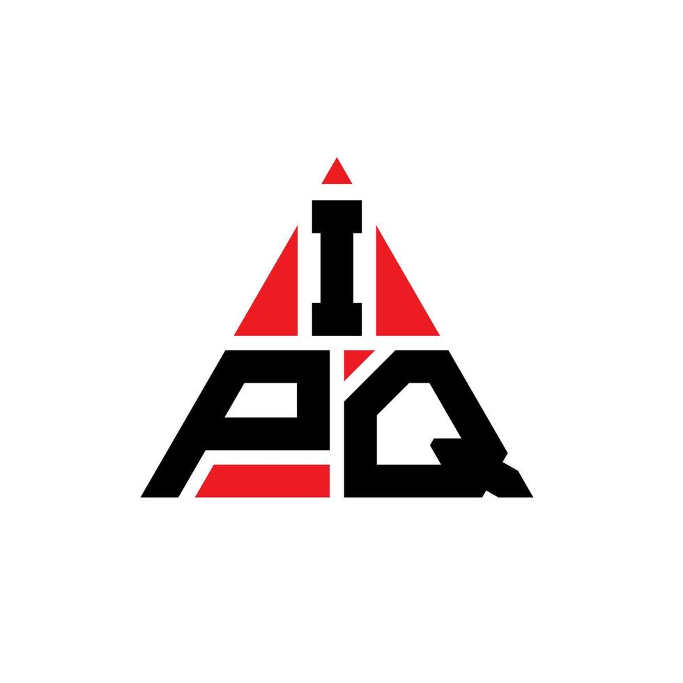 diseño de logotipo de letra triangular ipq con forma de triángulo. monograma de diseño del logotipo del triángulo ipq. plantilla de logotipo de vector de triángulo ipq con color rojo. logotipo triangular ipq logotipo simple, elegante y lujoso.