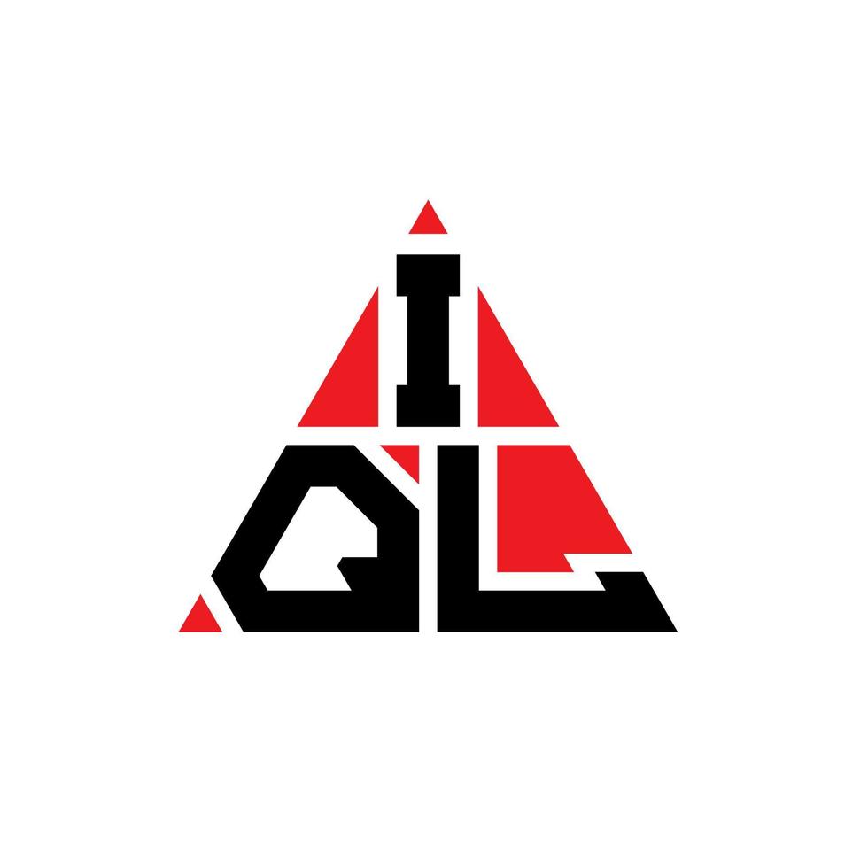 IQL triangle letter logo design with triangle shape. IQL triangle logo design monogram. IQL triangle vector logo template with red color. IQL triangular logo Simple, Elegant, and Luxurious Logo.