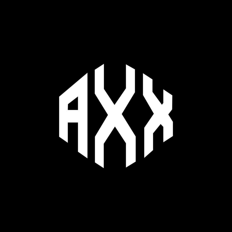 AXX letter logo design with polygon shape. AXX polygon and cube shape logo design. AXX hexagon vector logo template white and black colors. AXX monogram, business and real estate logo.