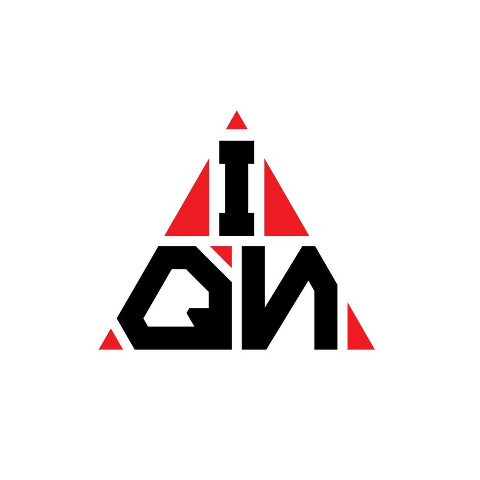 Diseño de logotipo de letra triangular iqn con forma de triángulo. monograma de diseño del logotipo del triángulo iqn. plantilla de logotipo de vector de triángulo iqn con color rojo. logotipo triangular iqn logotipo simple, elegante y lujoso.