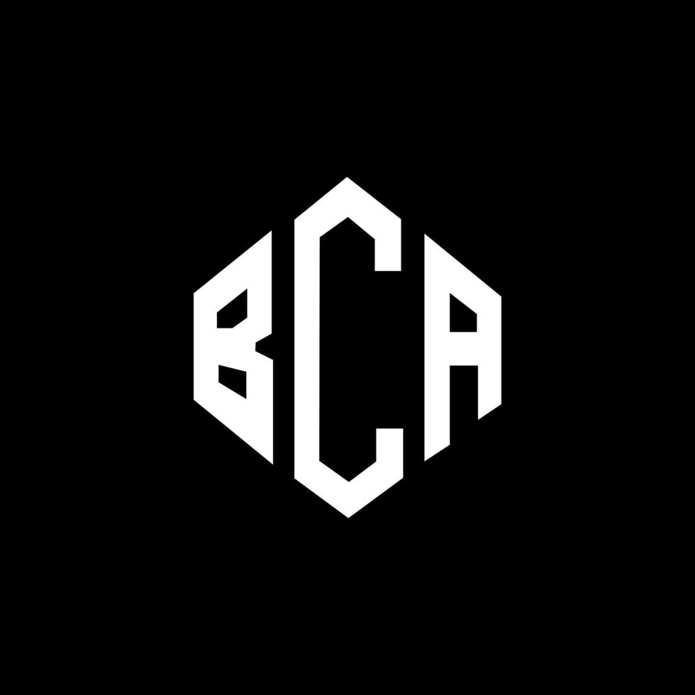 BCA letter logo design with polygon shape. BCA polygon and cube shape logo design. BCA hexagon vector logo template white and black colors. BCA monogram, business and real estate logo.